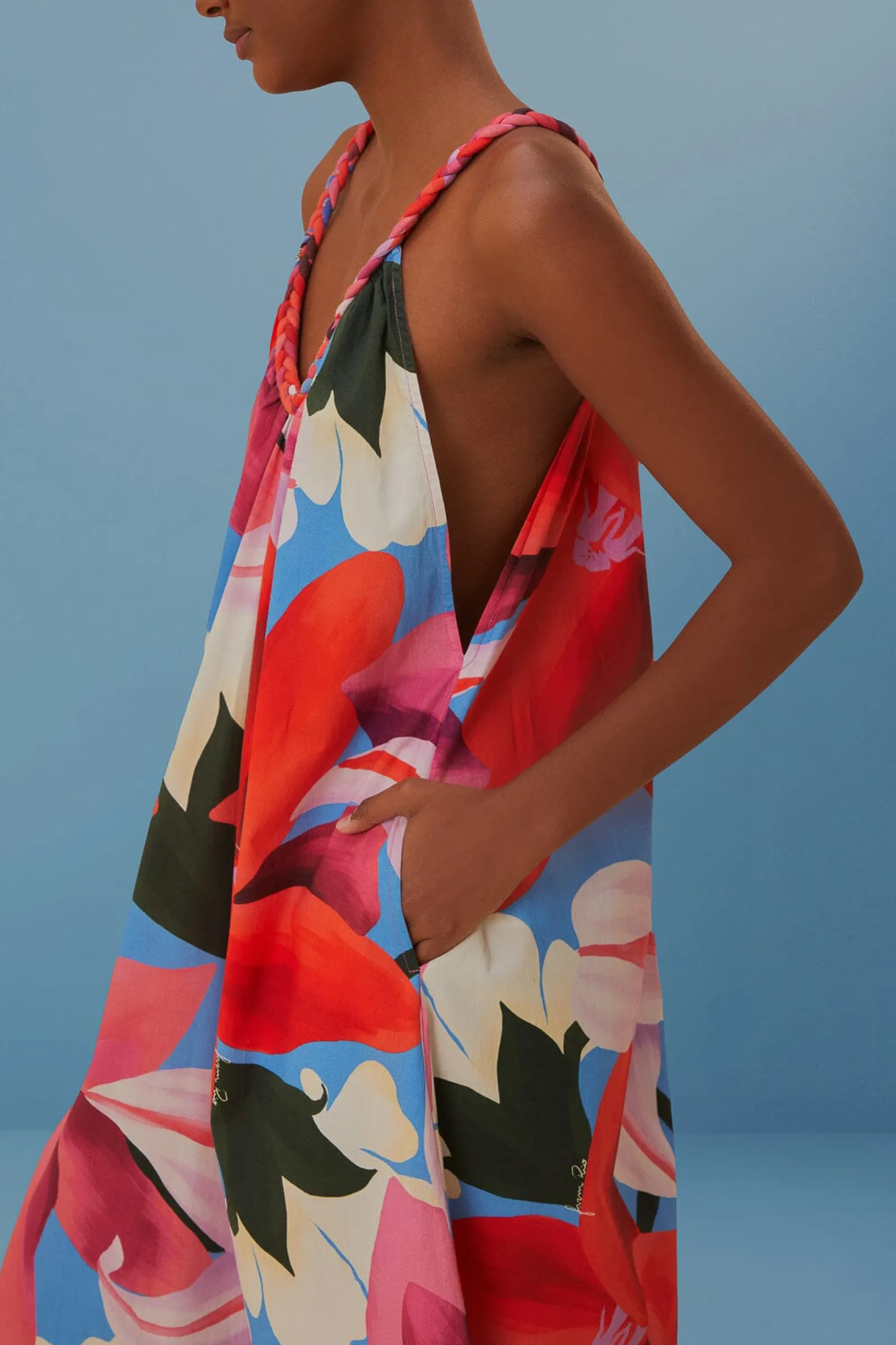  WATERCOLOR FLORAL SLEEVELESS COVER UP