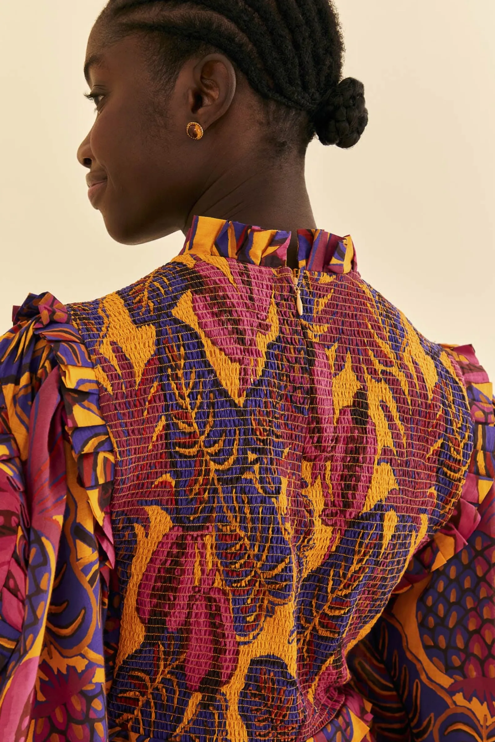 YELLOW FRUIT DREAM LONG SLEEVE BLOUSE