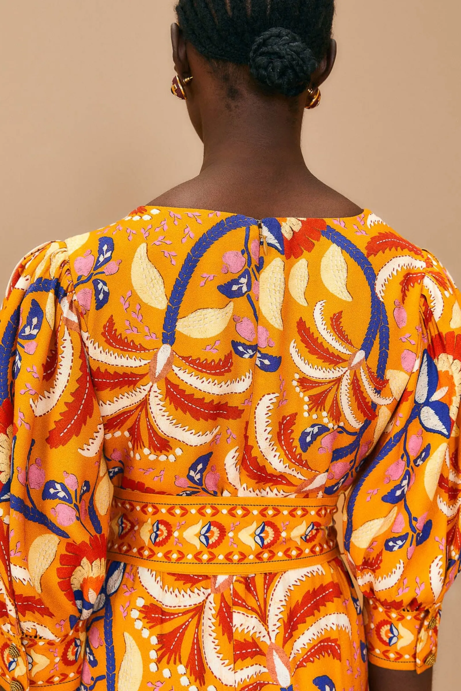 YELLOW PALMS PARTY SHORT SLEEVE MAXI DRESS